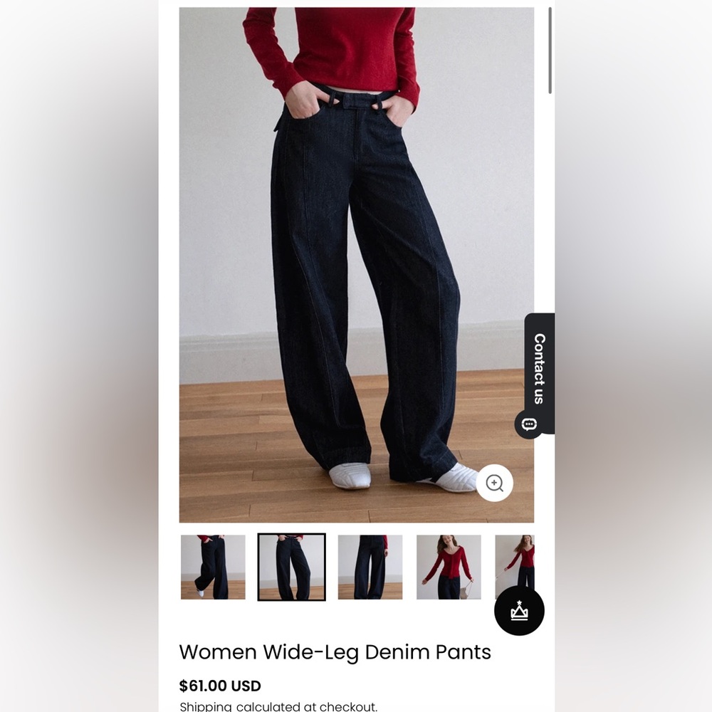Black Wide-Leg Denim Pants
